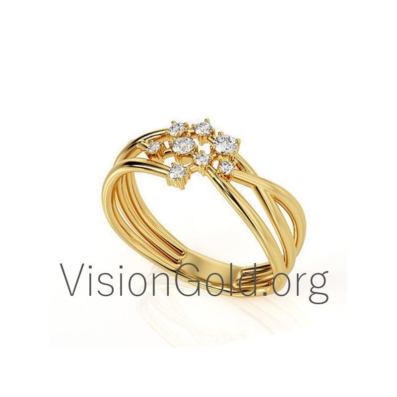 Women's Ring With Brilliant Diamonds 0578