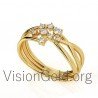 Women's Ring With Brilliant Diamonds 0578