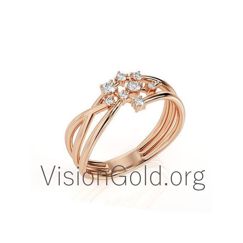 Women's Ring With Brilliant Diamonds 0578