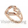 Unusual Gold Heart Ring 0581