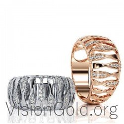 Λευκοχρυσα Δαχτυλιδια-Ροζ Χρυσο Δαχτυλιδια 0575
