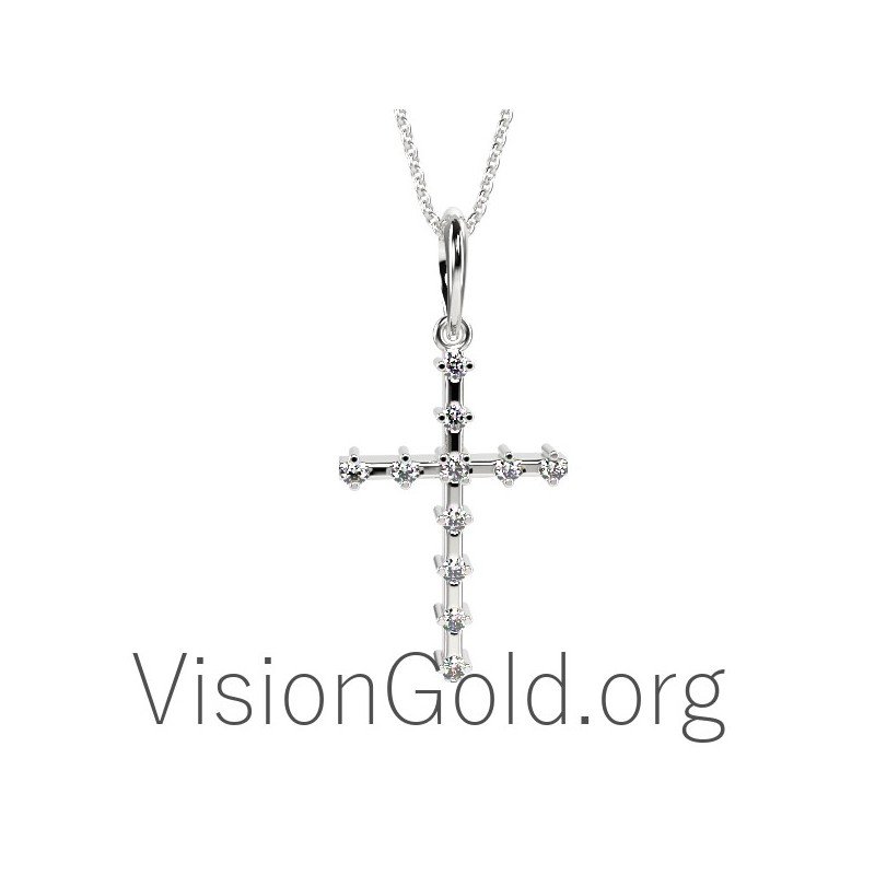 Minimal Women's Cross mit Diamanten 0079