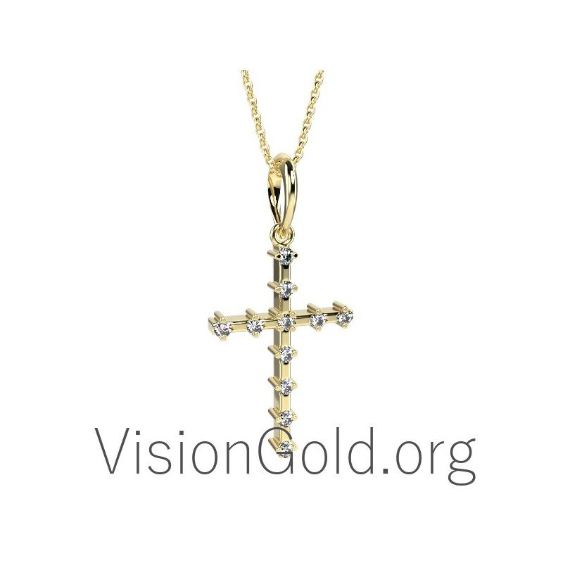 Minimal Women's Cross mit Diamanten 0079