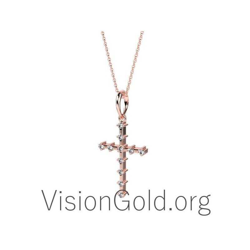 Minimal Women's Cross mit Diamanten 0079