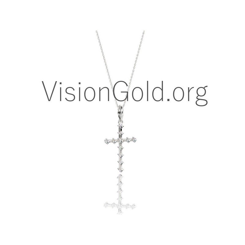 Minimal Women's Cross mit Diamanten 0079