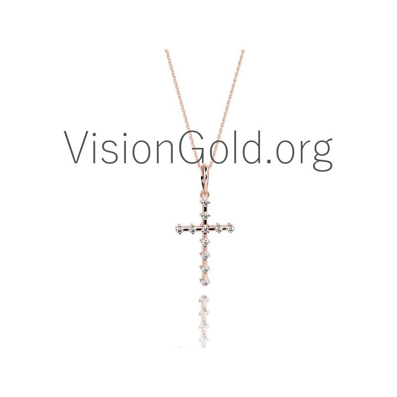 Minimal Women's Cross mit Diamanten 0079