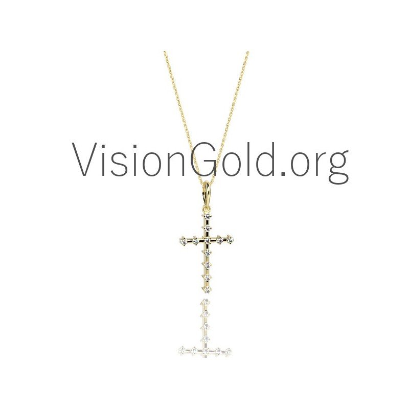 Minimal Women's Cross mit Diamanten 0079