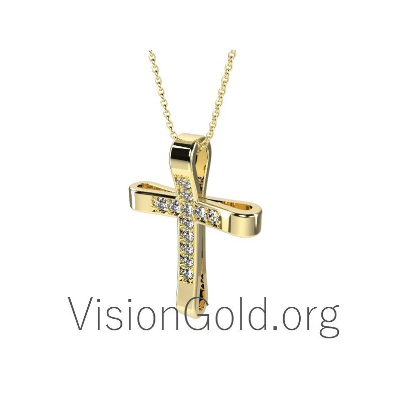 Diamond Cross Necklaces-Handcrafted Fine Jewelry 0081