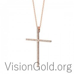 Stylish Women's Cross With Diamonds