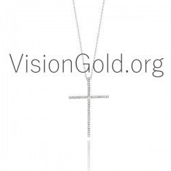 Stylish Γυναικειος Σταυρος Με Διαμαντια 0084