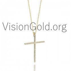 Stylish Γυναικειος Σταυρος Με Διαμαντια 0084