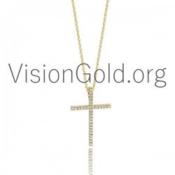 Μοντερνος Γυναικειος Σταυρος Με Διαμαντια 0085