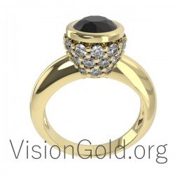 Модное кольцо из монокамня с цирконовыми камнями 0565