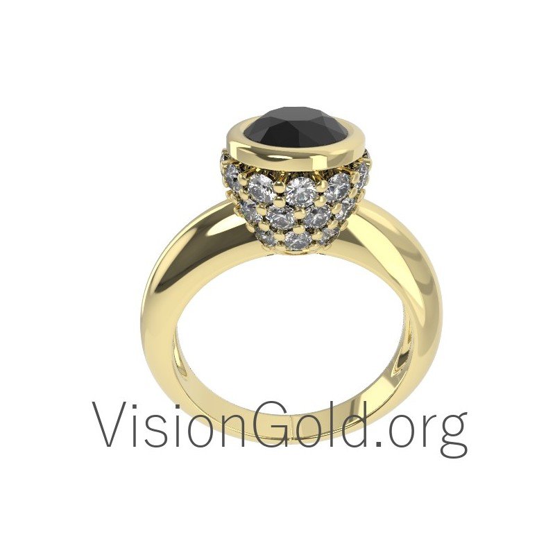 Fashion Solitaire Ring With Zircon Stones 0565