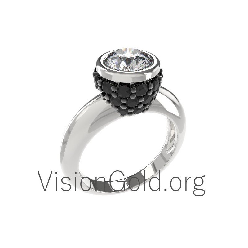 Fashion Solitaire Ring With Zircon Stones 0565