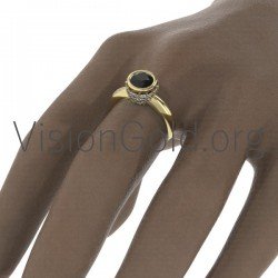 Fashion Solitaire Ring With Zircon Stones 0565