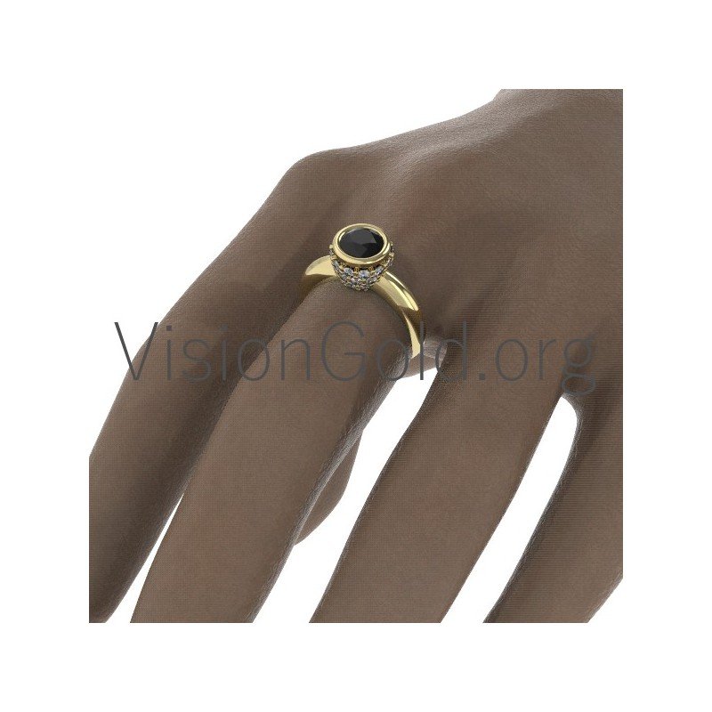 Fashion Solitaire Ring With Zircon Stones 0565