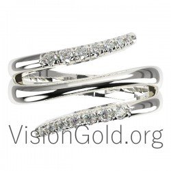 Handcrafted Womens Rings With Brilliant Diamonds 0569