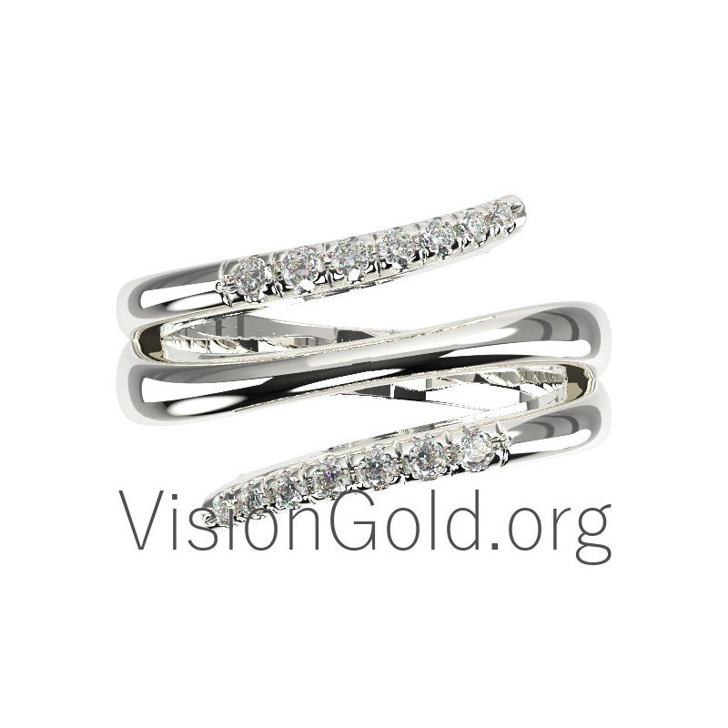 Anillo de mujer hecho a mano con diamante brillante 0569