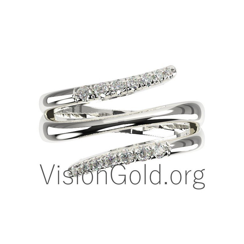 Handcrafted Womens Rings With Brilliant Diamonds 0569