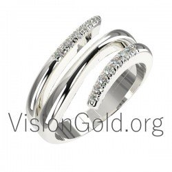 Handcrafted Womens Rings With Brilliant Diamonds 0569