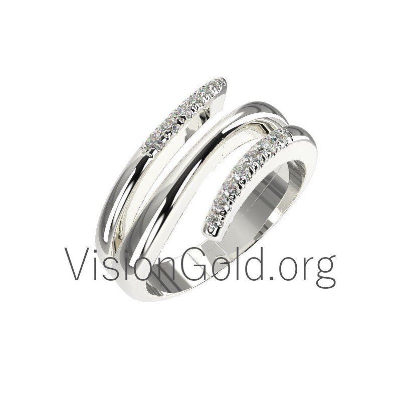 Handcrafted Womens Rings With Brilliant Diamonds 0569