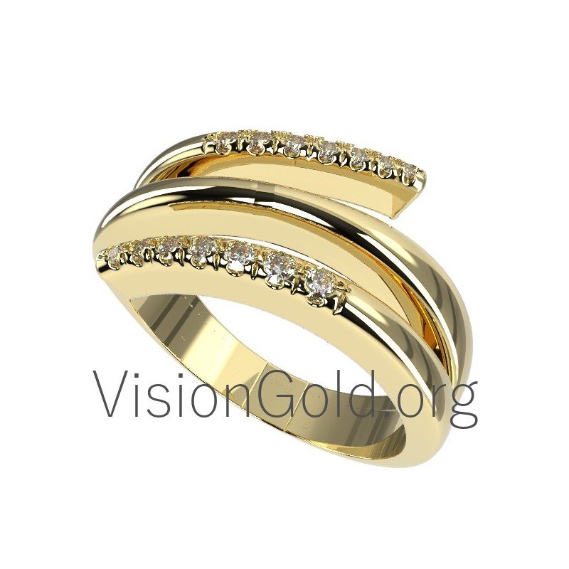 Anillo de mujer hecho a mano con diamante brillante 0569