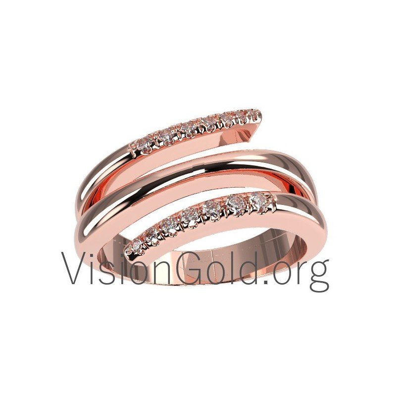 Anillo de mujer hecho a mano con diamante brillante 0569