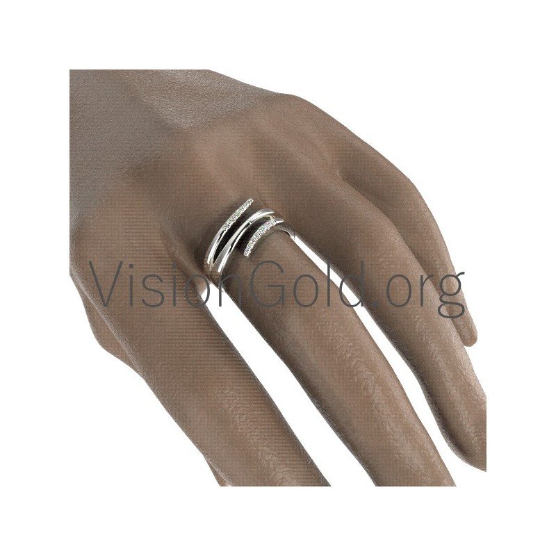 Anillo de mujer hecho a mano con diamante brillante 0569