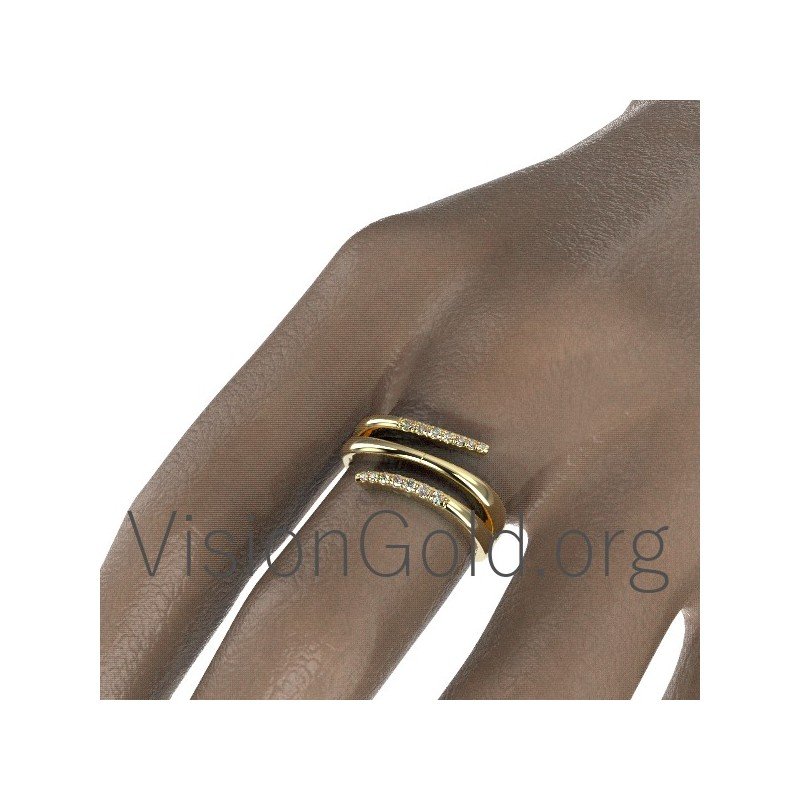 Anillo de mujer hecho a mano con diamante brillante 0569