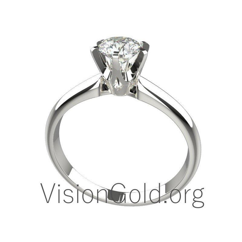 Solitärring aus 18k Gold mit Diamant 0001