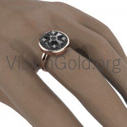 Anillo de mujer hecho a mano con circón 0589