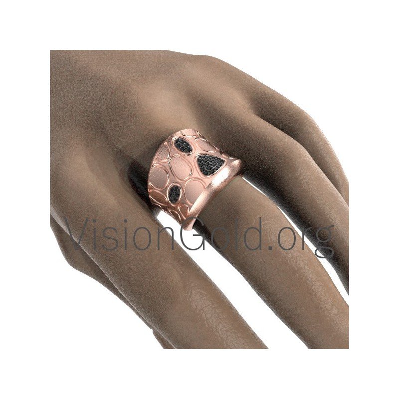 Anillo Moda Plata Grande Con Circonitas 0590