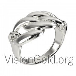 Unique Handmade Sterling Silver 925 Chain Ring 0591
