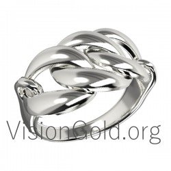 Anillo Especial Plata 925 Hecho a Mano Cadena 0591