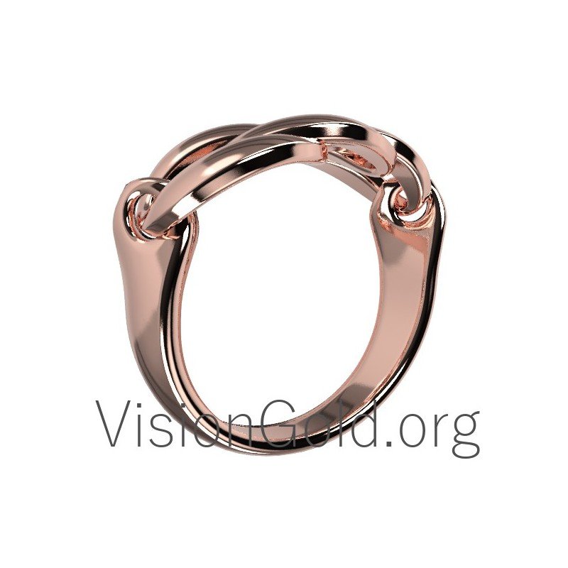 Unique Handmade Sterling Silver 925 Chain Ring 0591