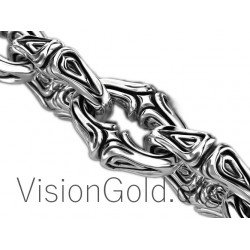 Men's Silver Jewelry-Silver Bracelets for Men 0013