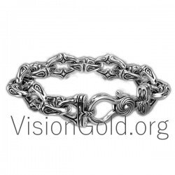 Men's Silver Jewelry-Silver Bracelets for Men 0013