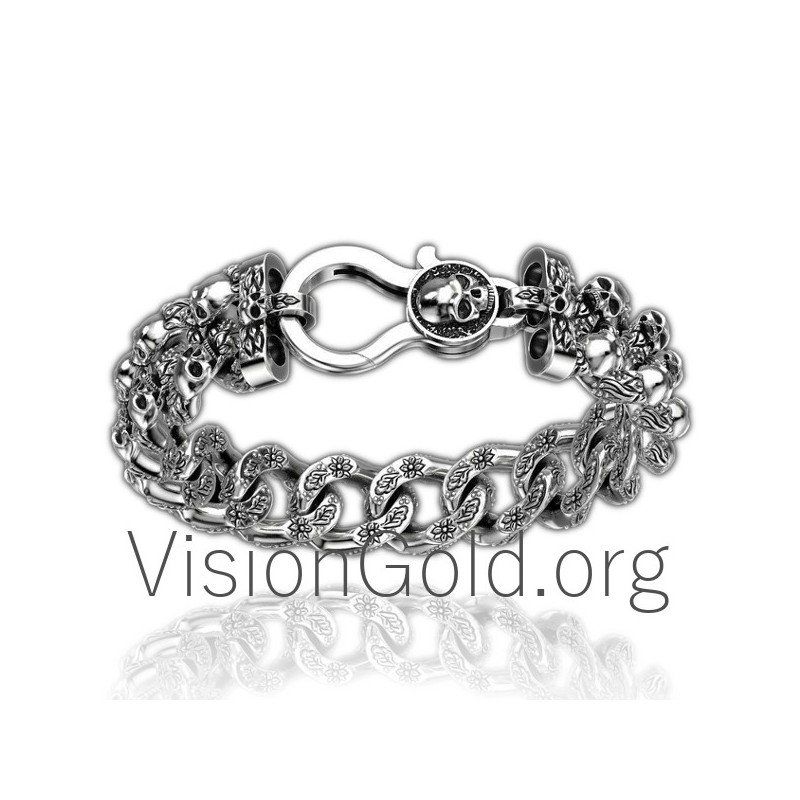 Pulsera Hombre Plata Rock-Handmade Pulsera Hombre Plata 0014