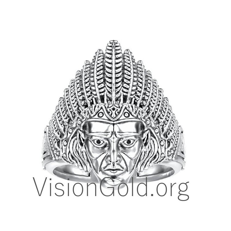 Silber Herrenring Indianer 0065