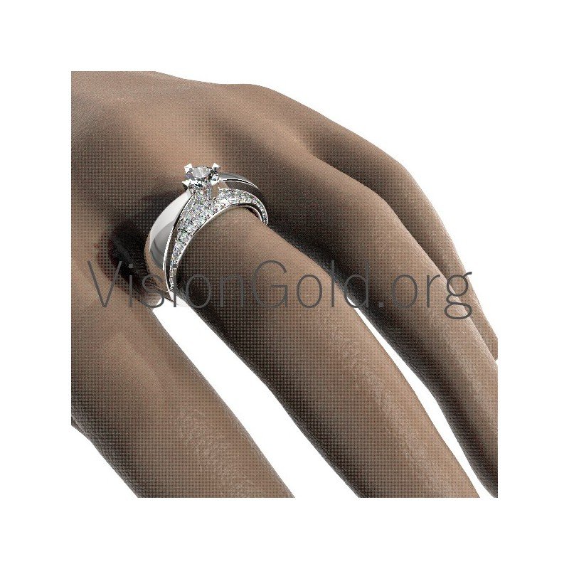 Solitaire Ring With Cubic Zirconia 0007