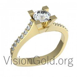 Μονοπετρο Δαχτυλιδι Κ14 Με Ζιργκον 0009