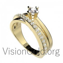 Solitaire Engagement Ring With Zircon 0013