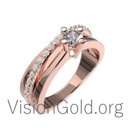 Solitaire Engagement Ring With Zircon 0013