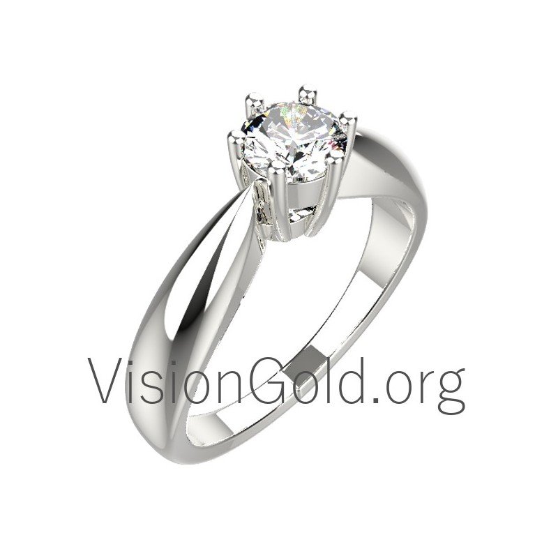 Λευκοχρυσο Μονοπετρο Με Μπριγιαν Διαμαντι 0017