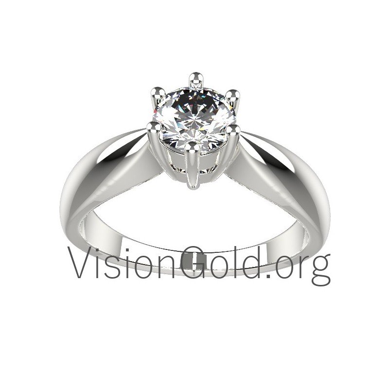 White Gold Engagement Ring - Diamond Ring 0017