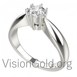 Λευκοχρυσο Μονοπετρο Με Μπριγιαν Διαμαντι 0017