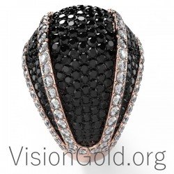 Handgefertigter 18 Karat Ring mit Diamanten im Brillantschliff