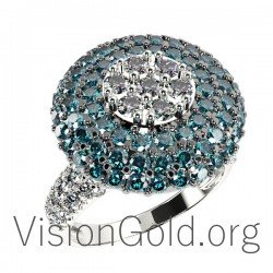 Μοντερνο Δαχτυλιδι Κ18 Με Διαμαντια 0607