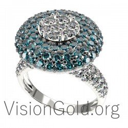 White Gold Fashion Ring K18 With Brilliant Diamond 0607